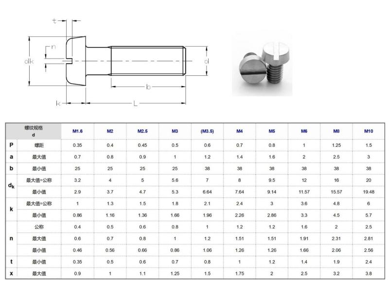 GB67 Slotted pan head Titanium screws
