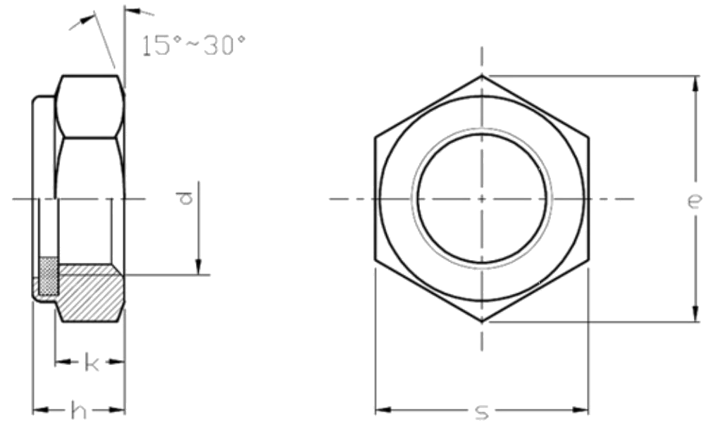 ISO 10511 Titanium Hexagon Thin Nuts