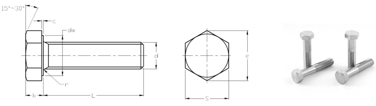 ISO8676 Hexagon Bolts-Fine Pitch Full Thread