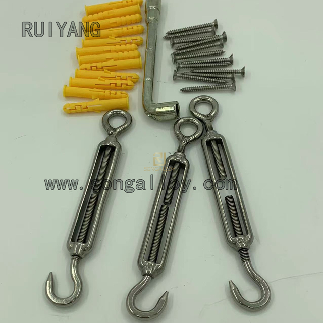 Stainless Steel Sun Shade Sail Hardware Kit for Triangle Sunshade Sail