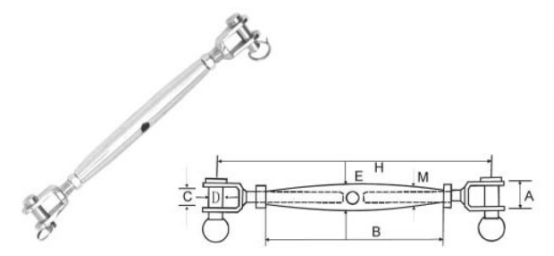 Jaw Jaw Turnbuckle Stainless Steel