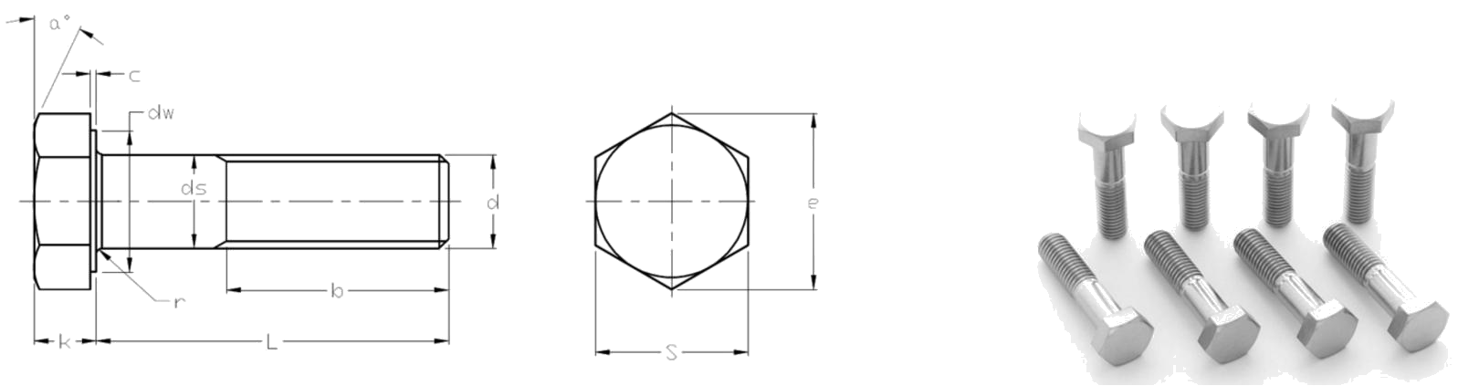 ISO4014 Titanium Hexagon Head Bolts