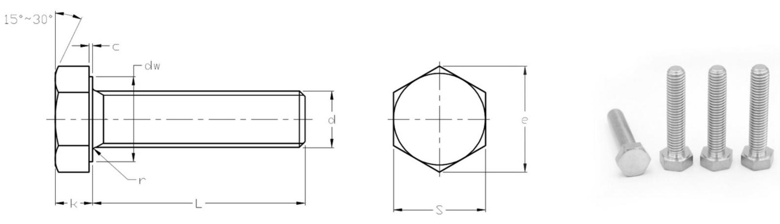 iso 4017 titanium hexagon bolts