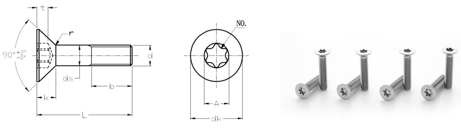 Hexalobular Socket Countersunk Head Screws